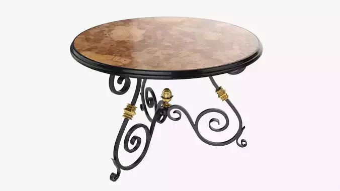 Wrought round iron table
