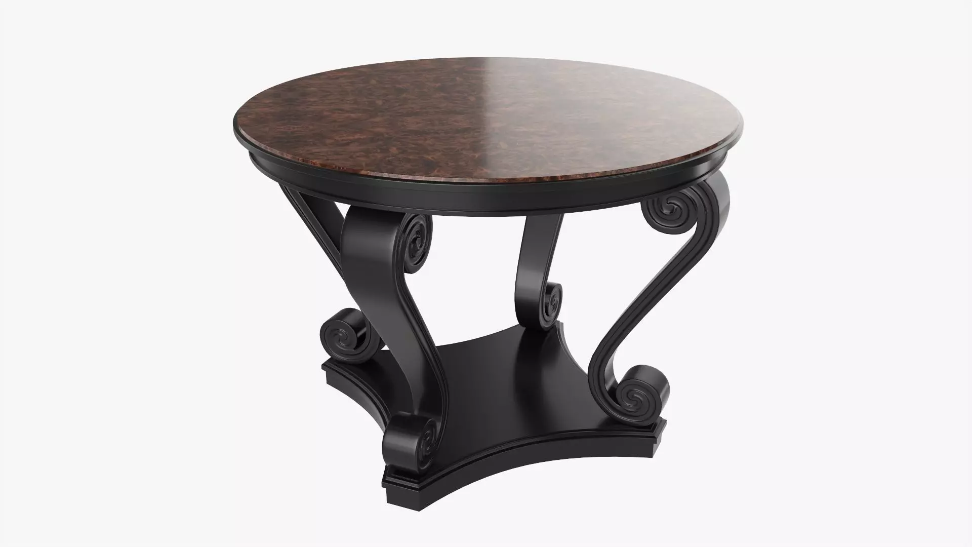 Scroll hall table round 3D model_0