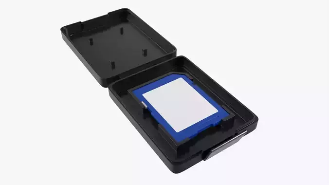 SD memory card with case 3D model