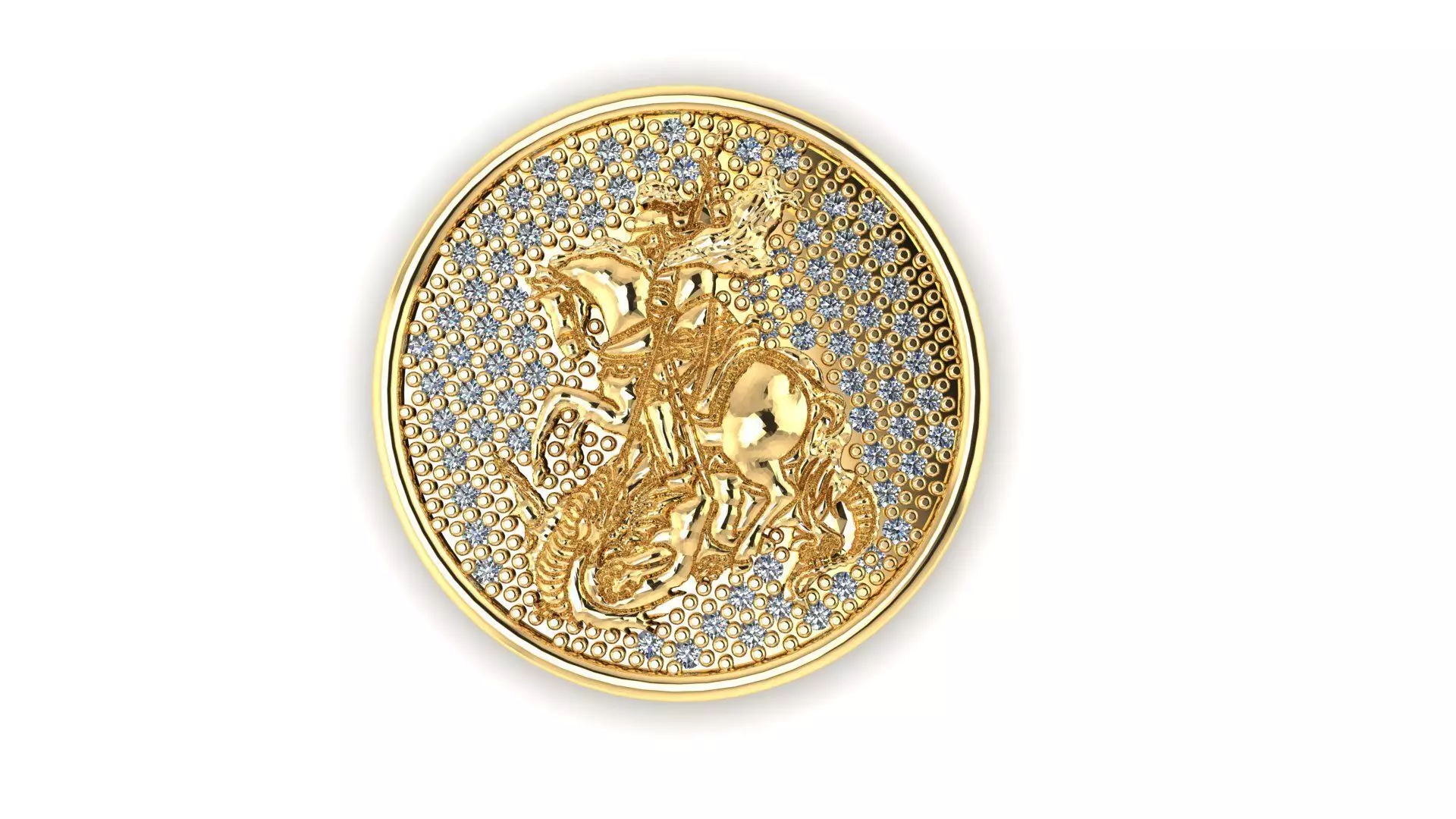 Saint George pendant Pingente Sao jorge  3D print model_0