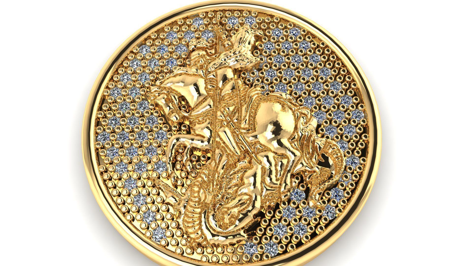 Saint George pendant Pingente Sao jorge  3D print model_1