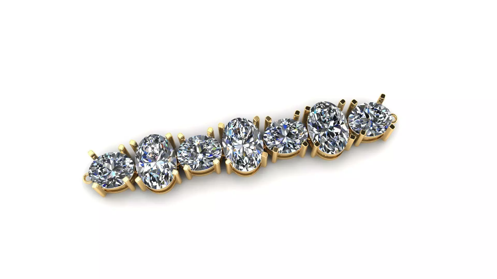 oval diamond bracelet pulseira caixa oval 3D print model