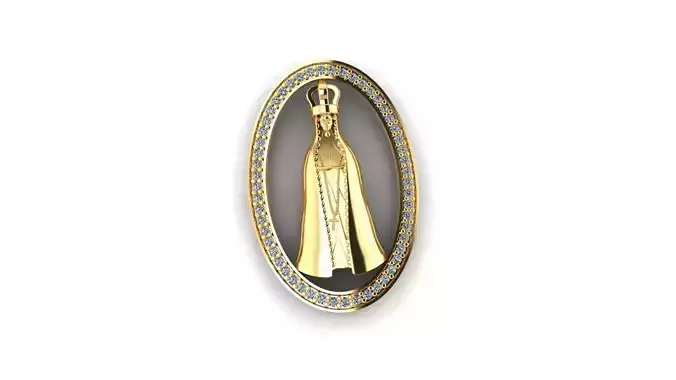 Pingente Nossa Senhora Aparecida estilizada 3D print model 3D print model