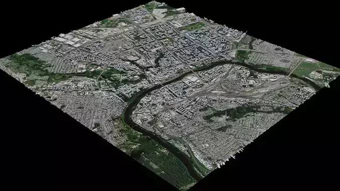 Vitebsk city with river in middle