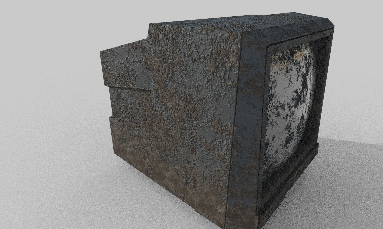 Old Classic Rusty Dirty TV model Low-poly 3D model_5