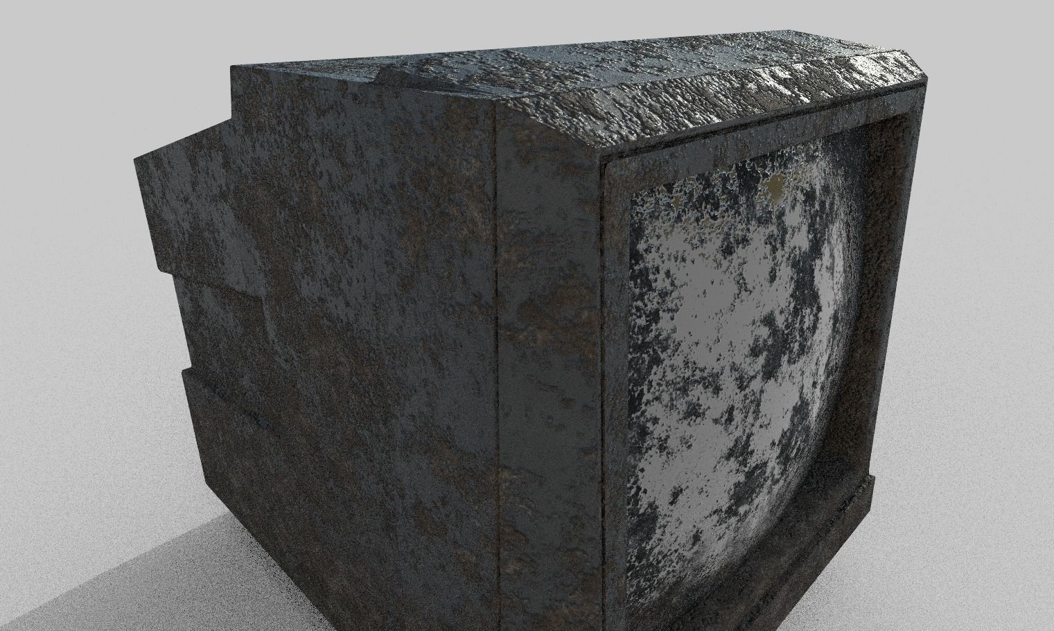 Old Classic Rusty Dirty TV model Low-poly 3D model_8