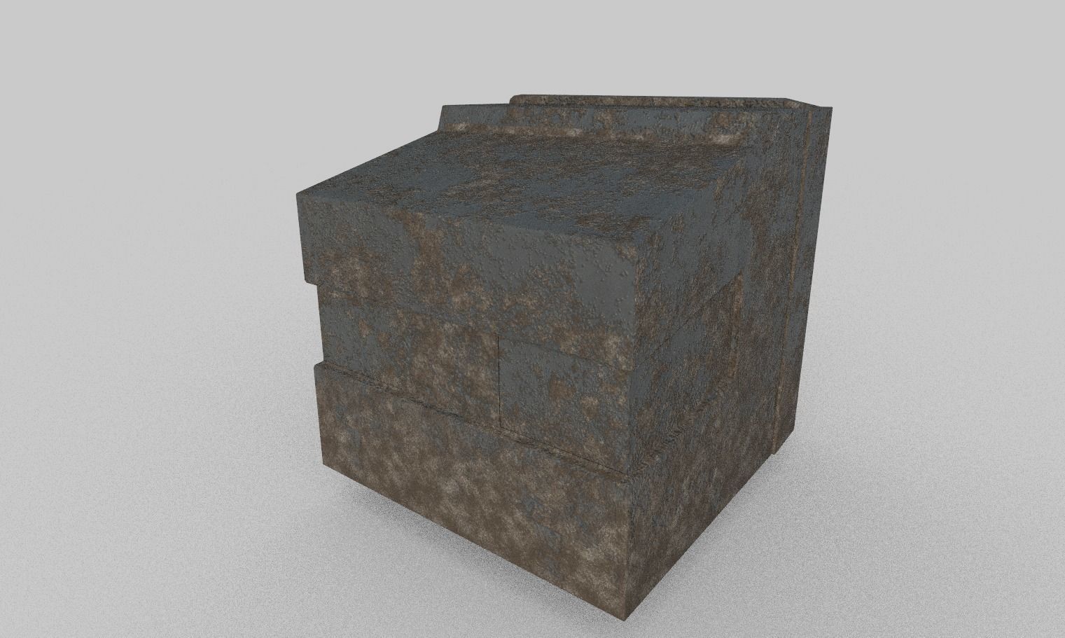 Old Classic Rusty Dirty TV model Low-poly 3D model_10