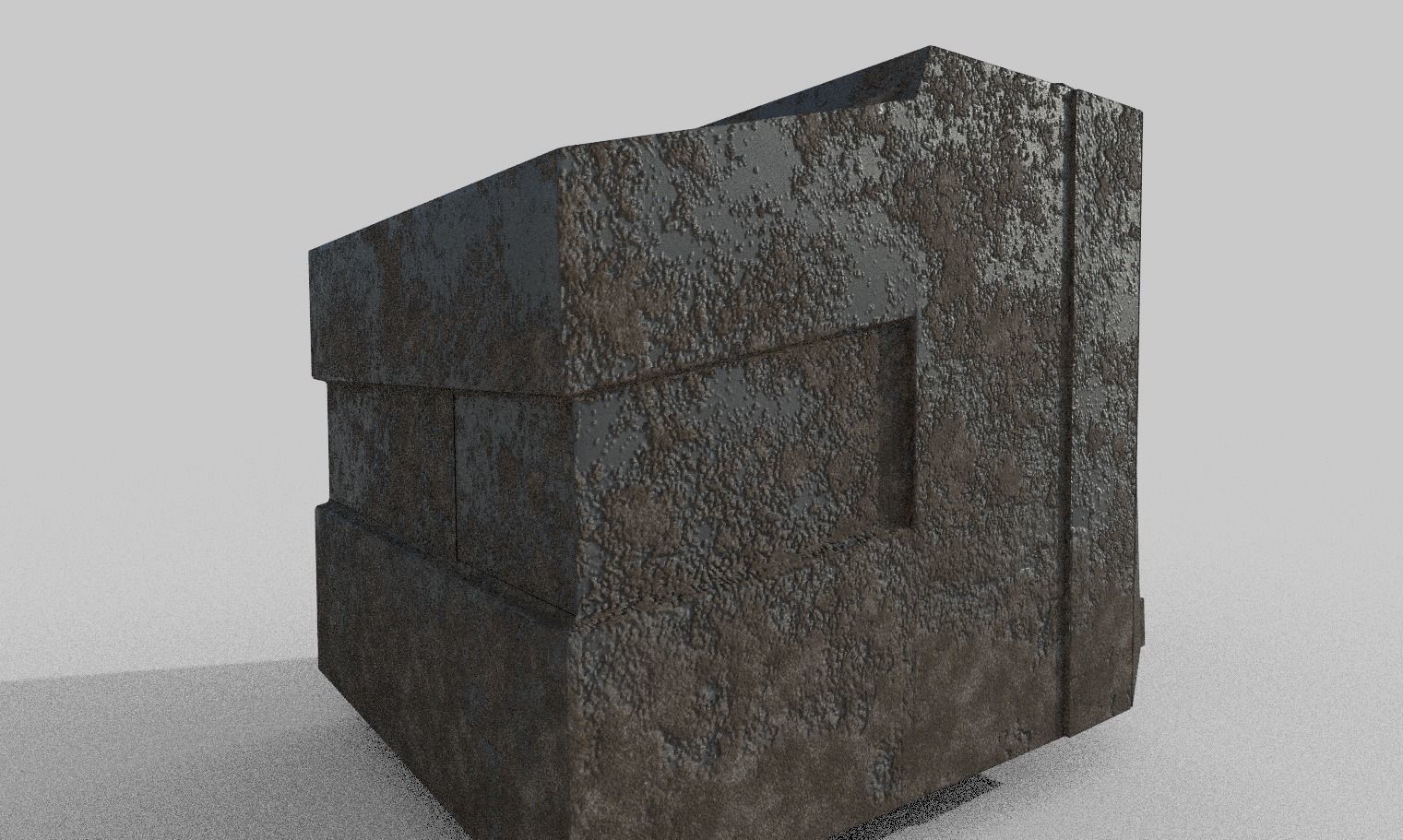 Old Classic Rusty Dirty TV model Low-poly 3D model_1