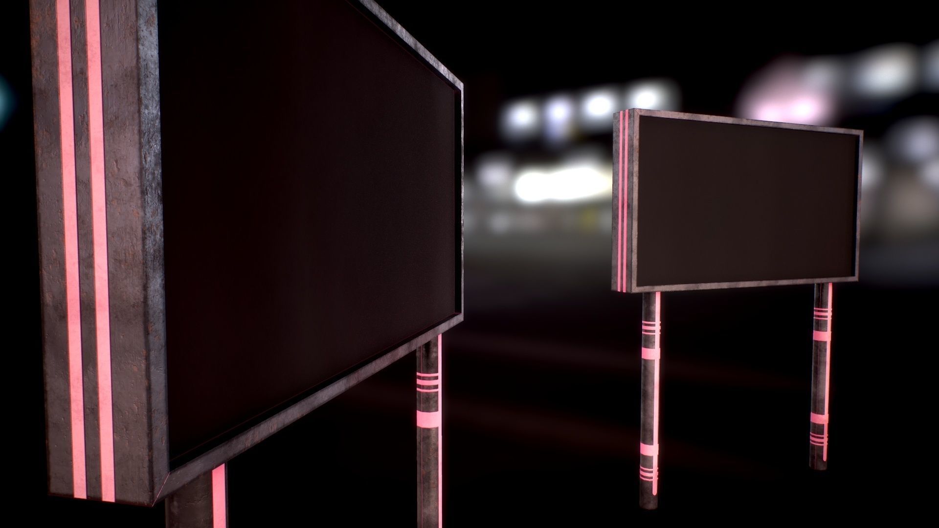 Sci Fi - Cyberpunk Billboard Low-poly 3D model_17