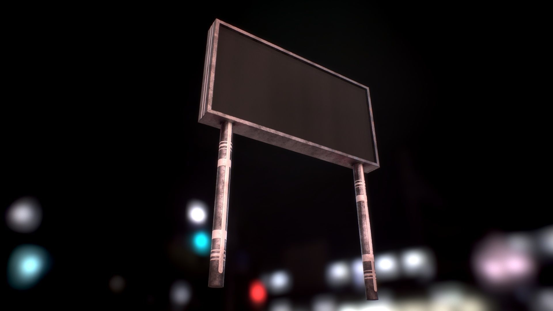  Sci Fi - Cyberpunk Billboard Low-poly 3D model_8