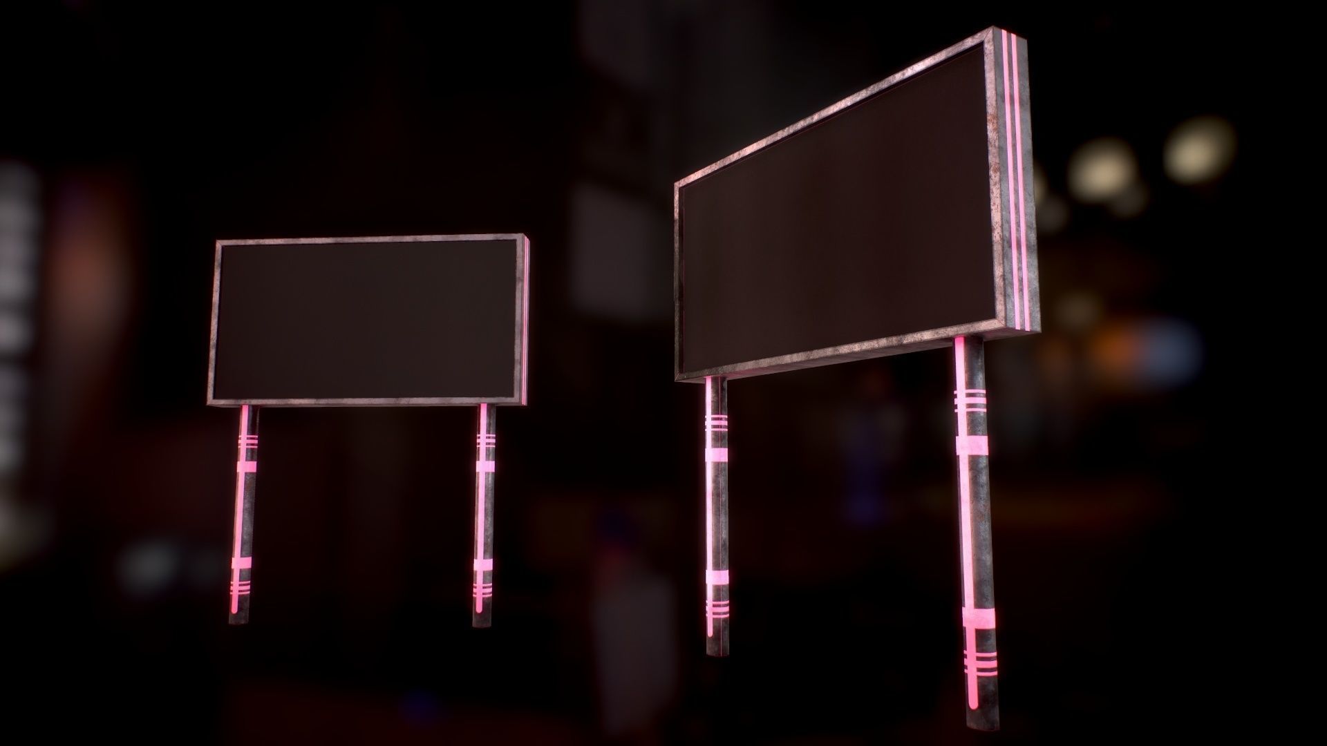 Sci Fi - Cyberpunk Billboard Low-poly 3D model_7