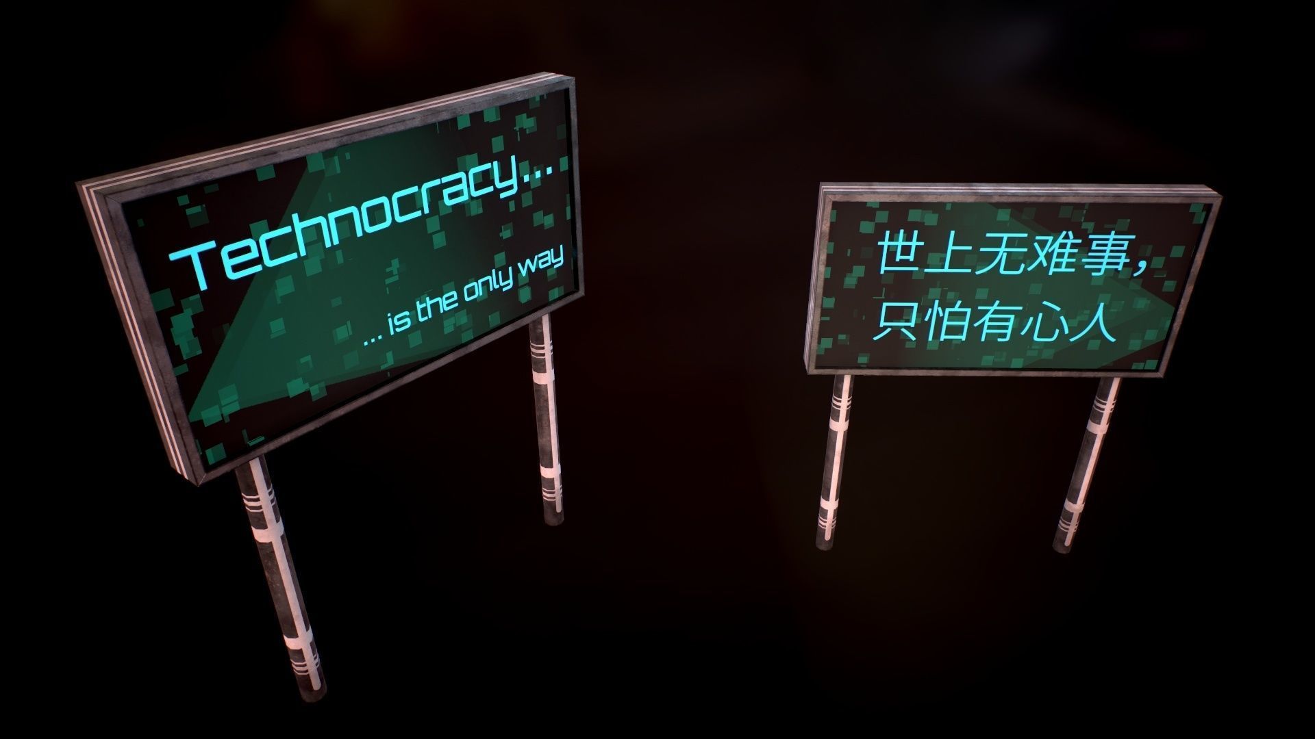  Sci Fi - Cyberpunk Billboard Low-poly 3D model_6