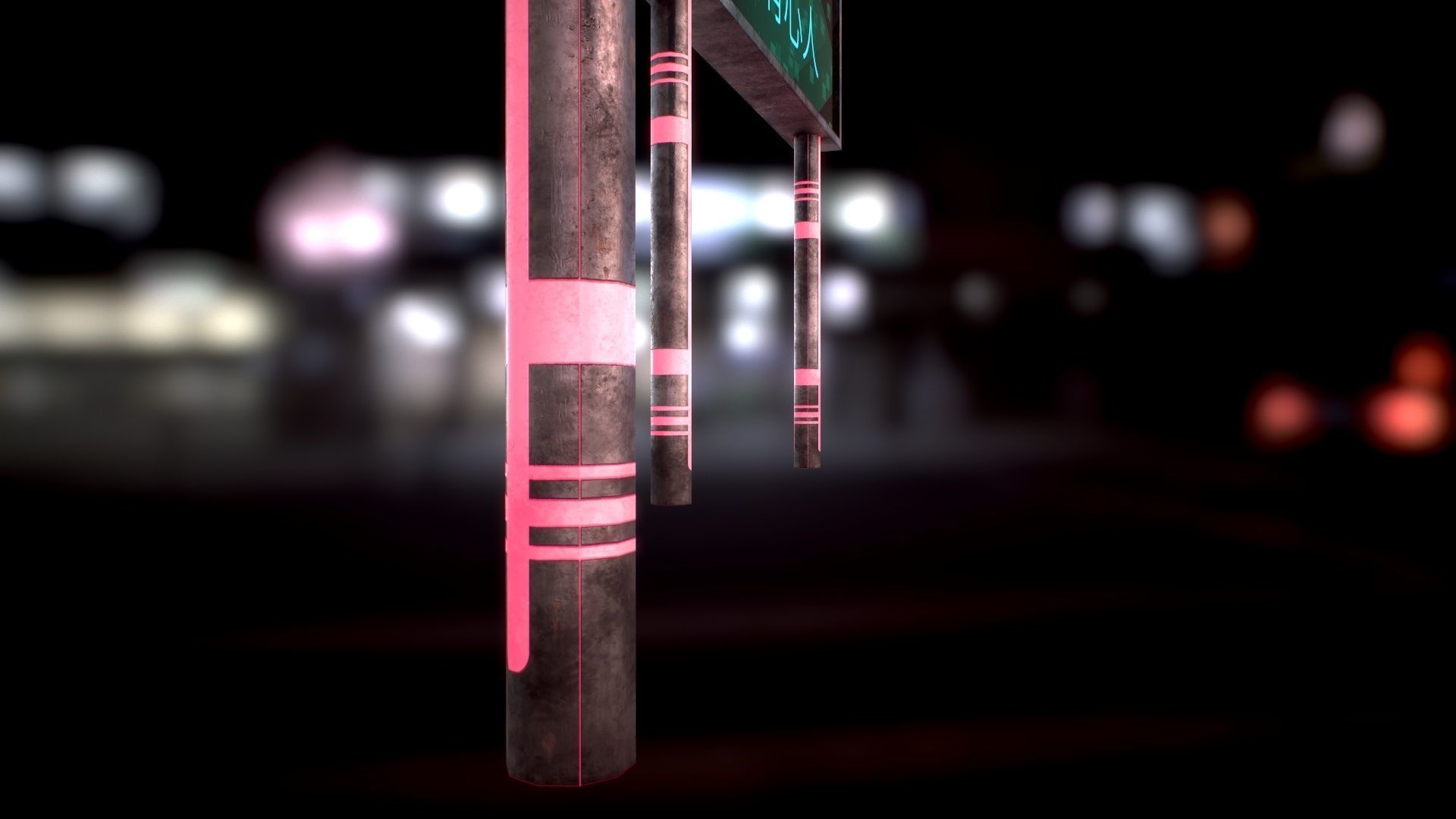  Sci Fi - Cyberpunk Billboard Low-poly 3D model_14