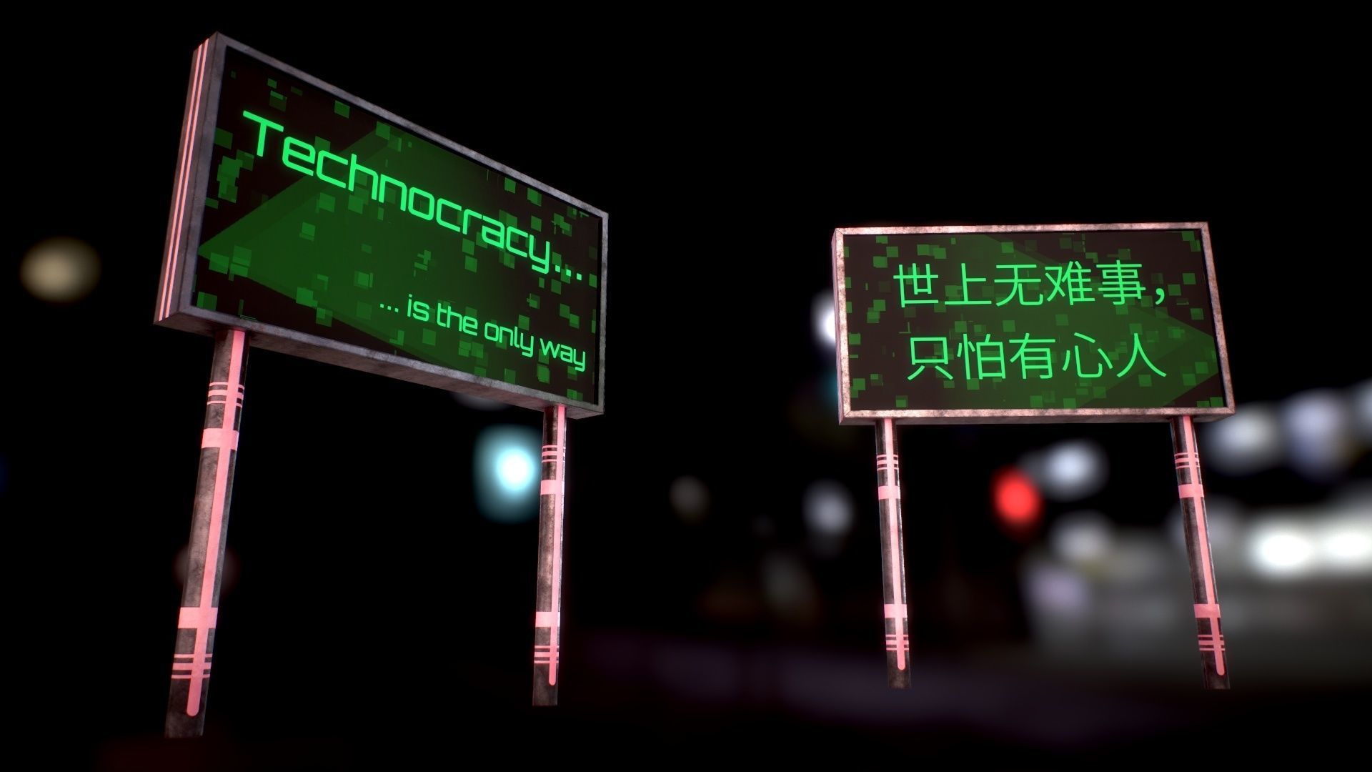  Sci Fi - Cyberpunk Billboard Low-poly 3D model_20