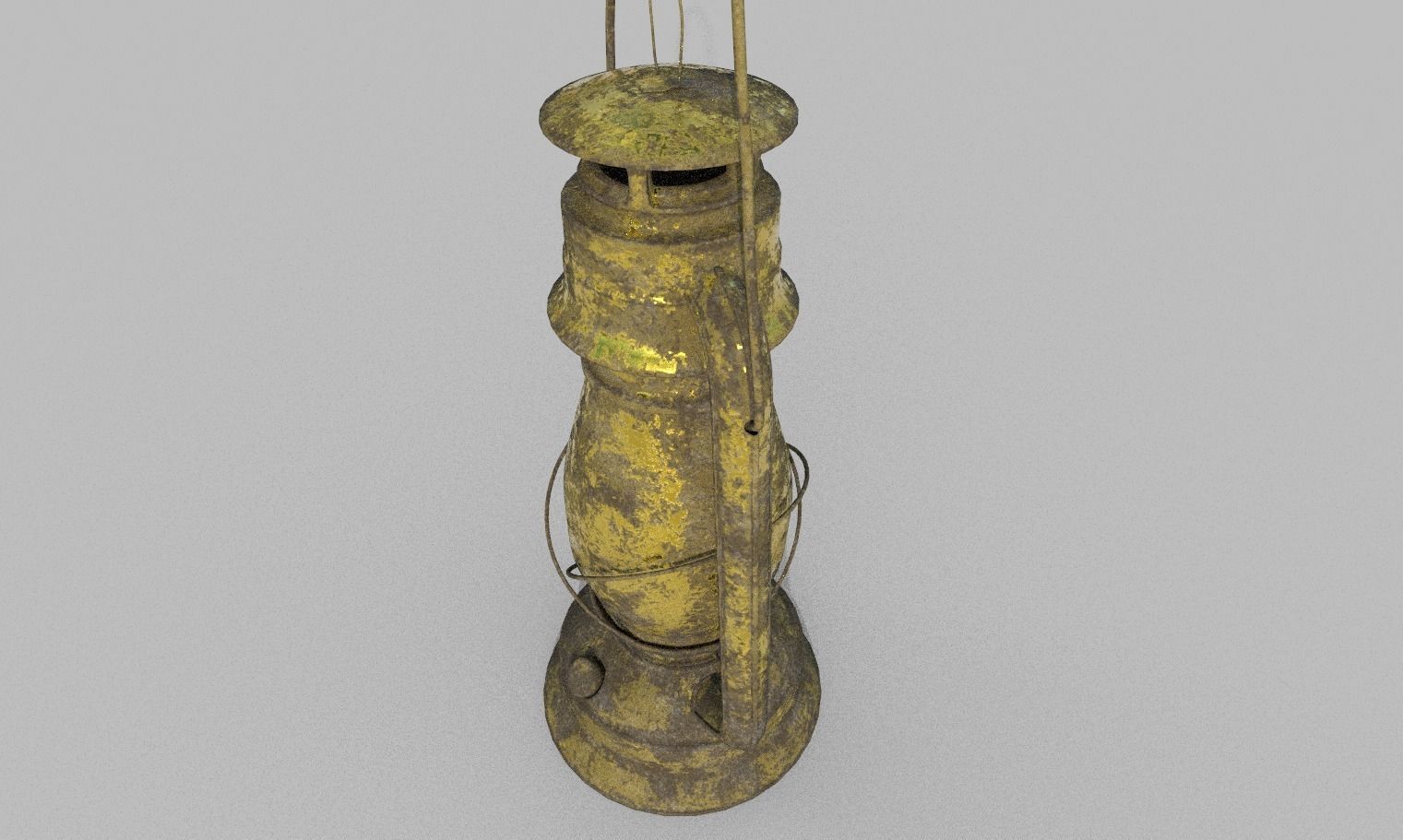 Gold Old Lamp Lantern Low-poly 3D model_2