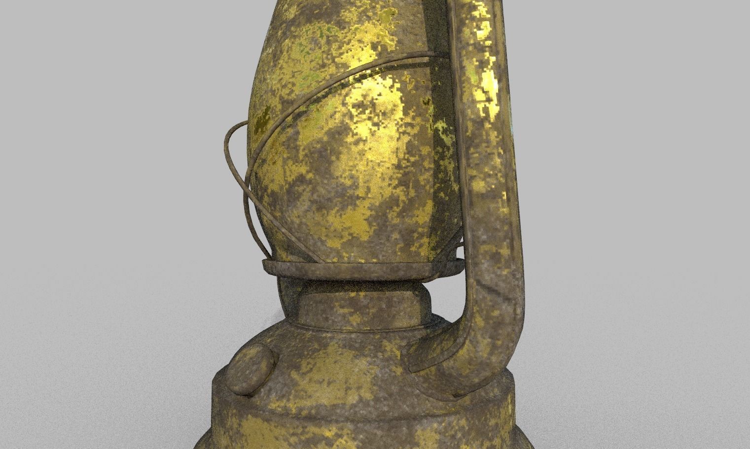 Gold Old Lamp Lantern Low-poly 3D model_15