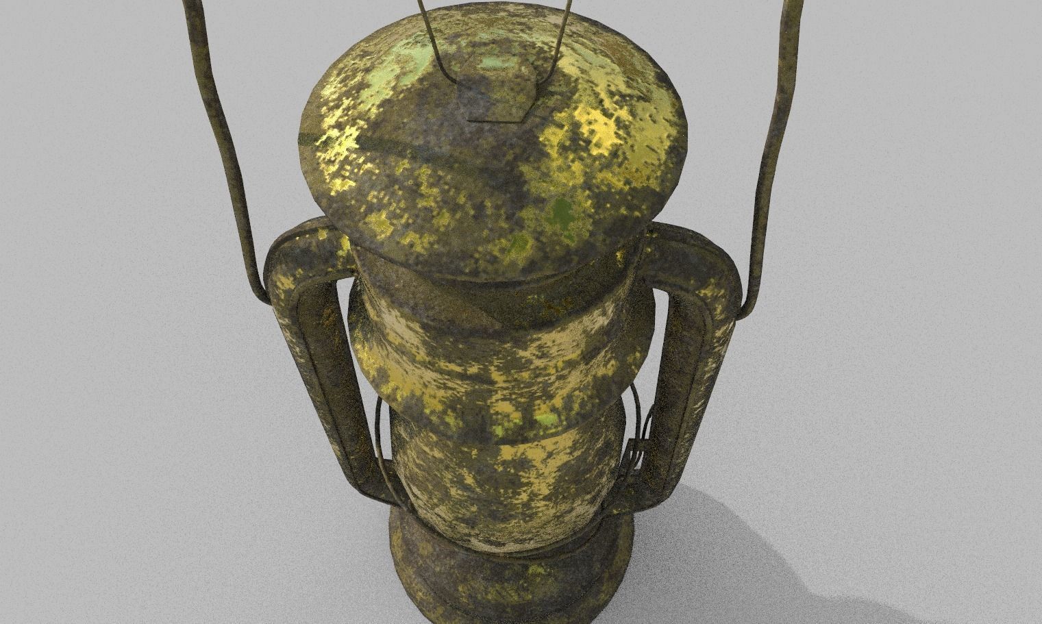 Gold Old Lamp Lantern Low-poly 3D model_11