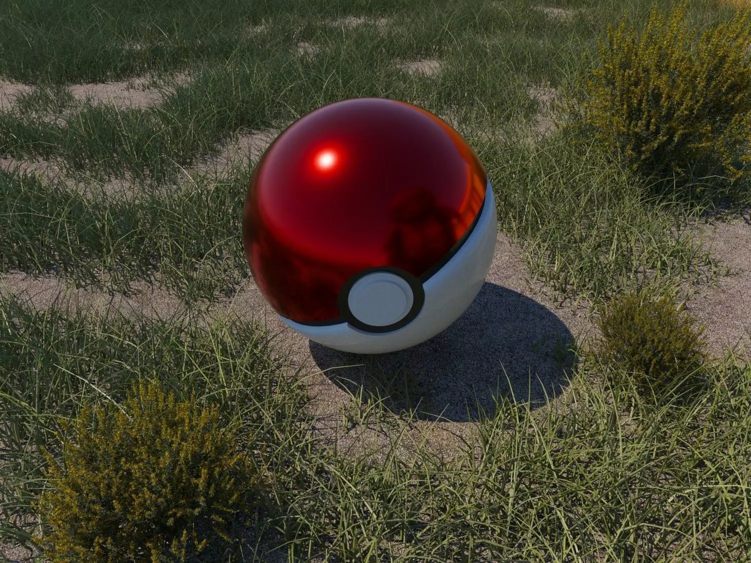 Pokeball pokemon ball Low-poly 3D model_0
