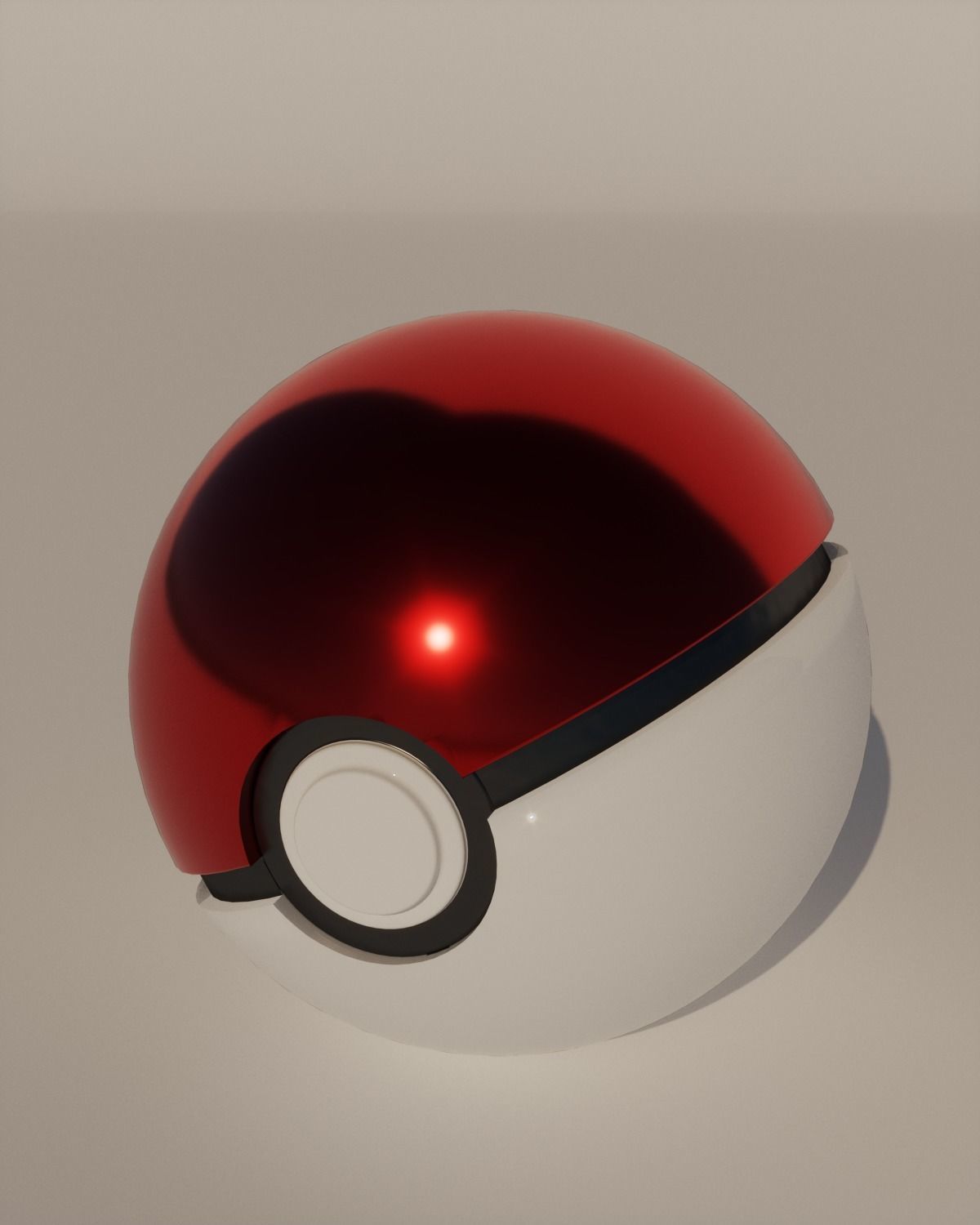 Pokeball pokemon ball Low-poly 3D model_1