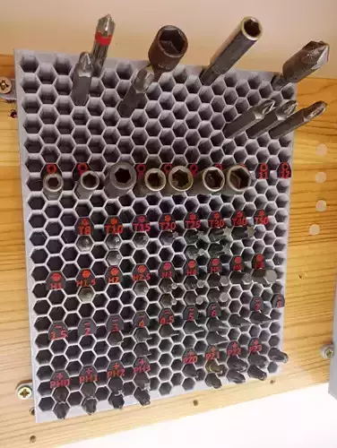 Wall-mounted bit holder 3D print model