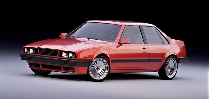 80s generic 2 door car Low-poly 3D model