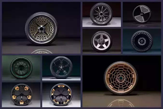 C wheel set 2020 3D Model Collection