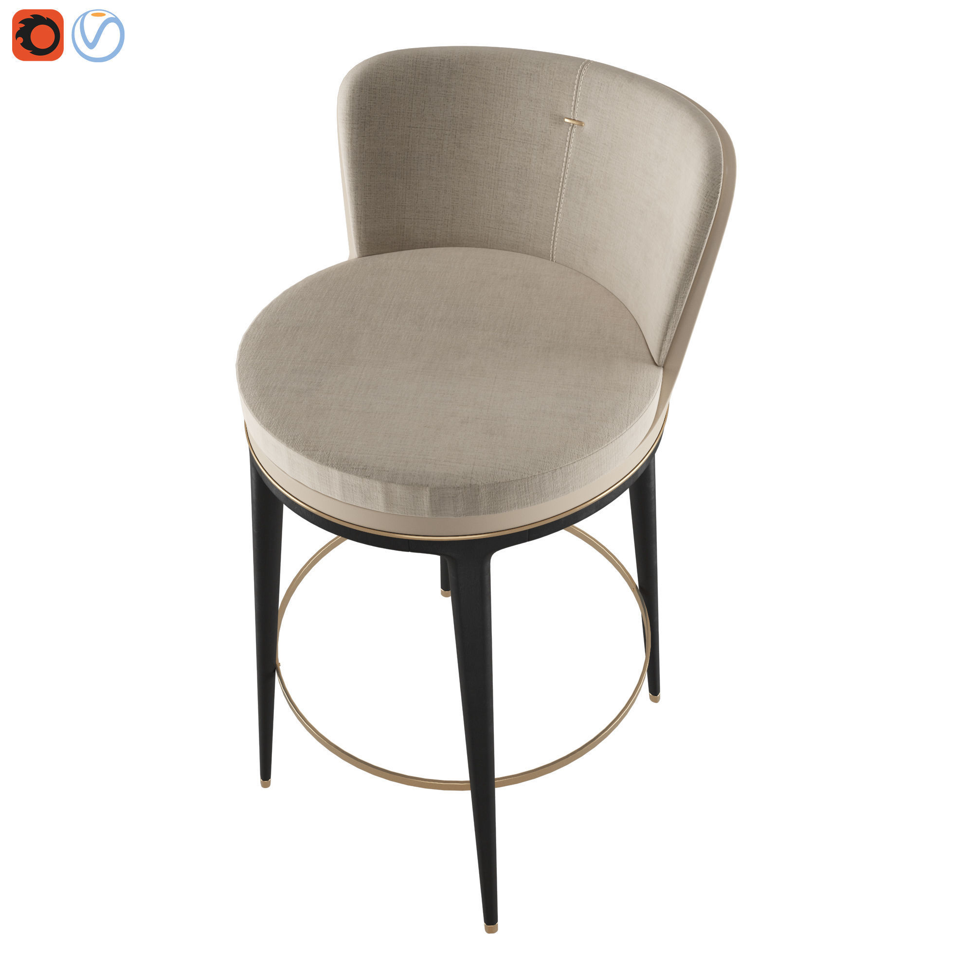 HICKS - Bar Stool 3D model_5