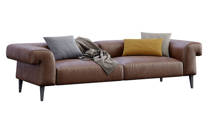Leather Sofa Soho By Gianfranco Ferre 3D model
