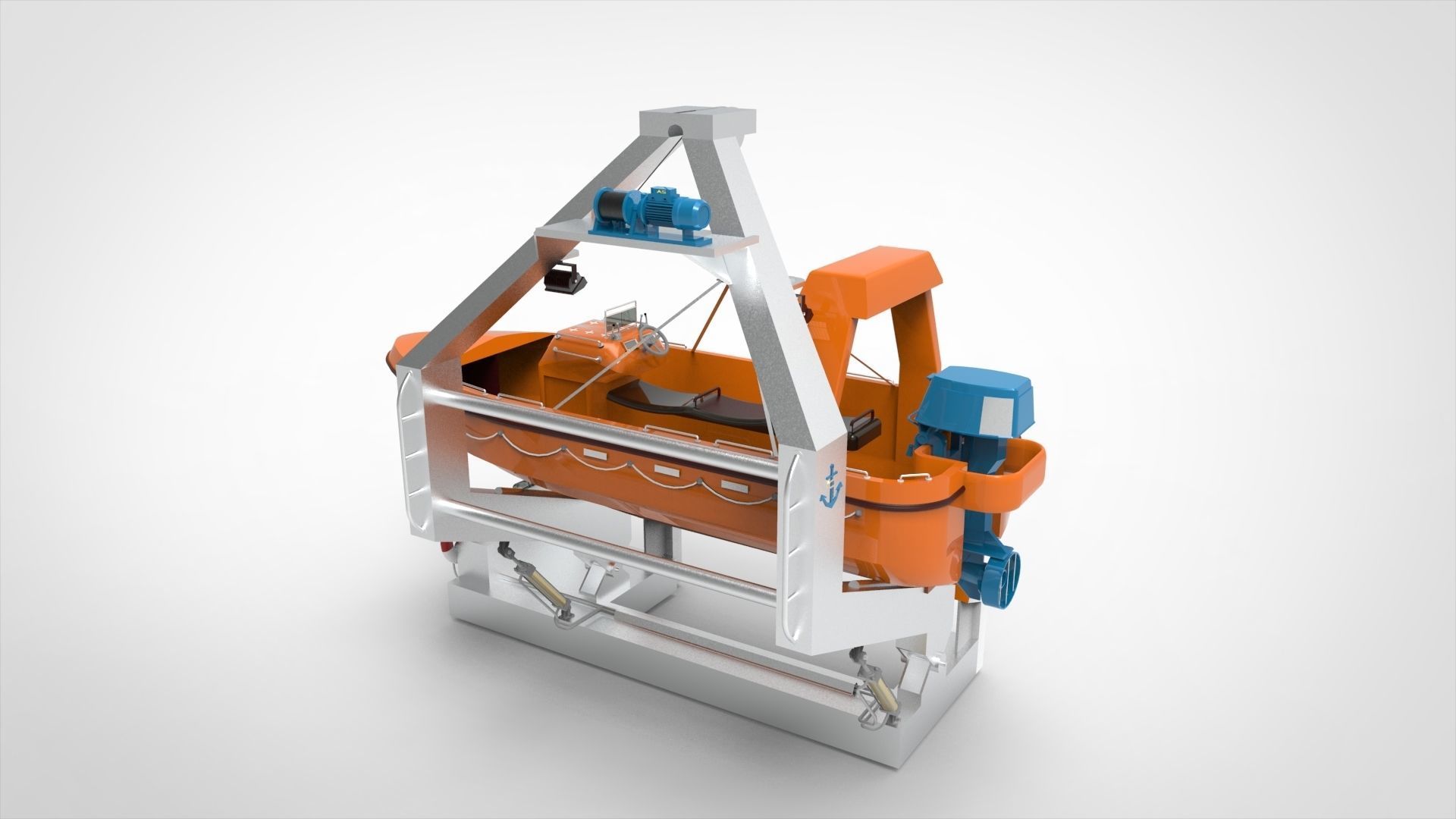 Rescue boat  3D model_3