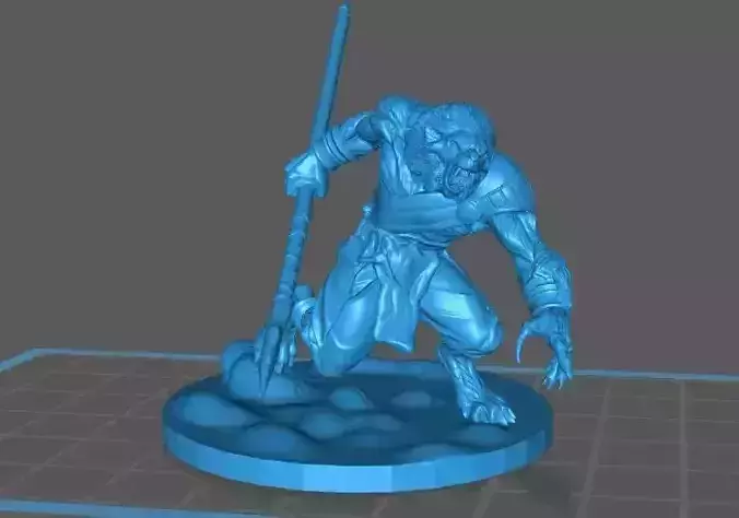 Tabaxi figure holding sword