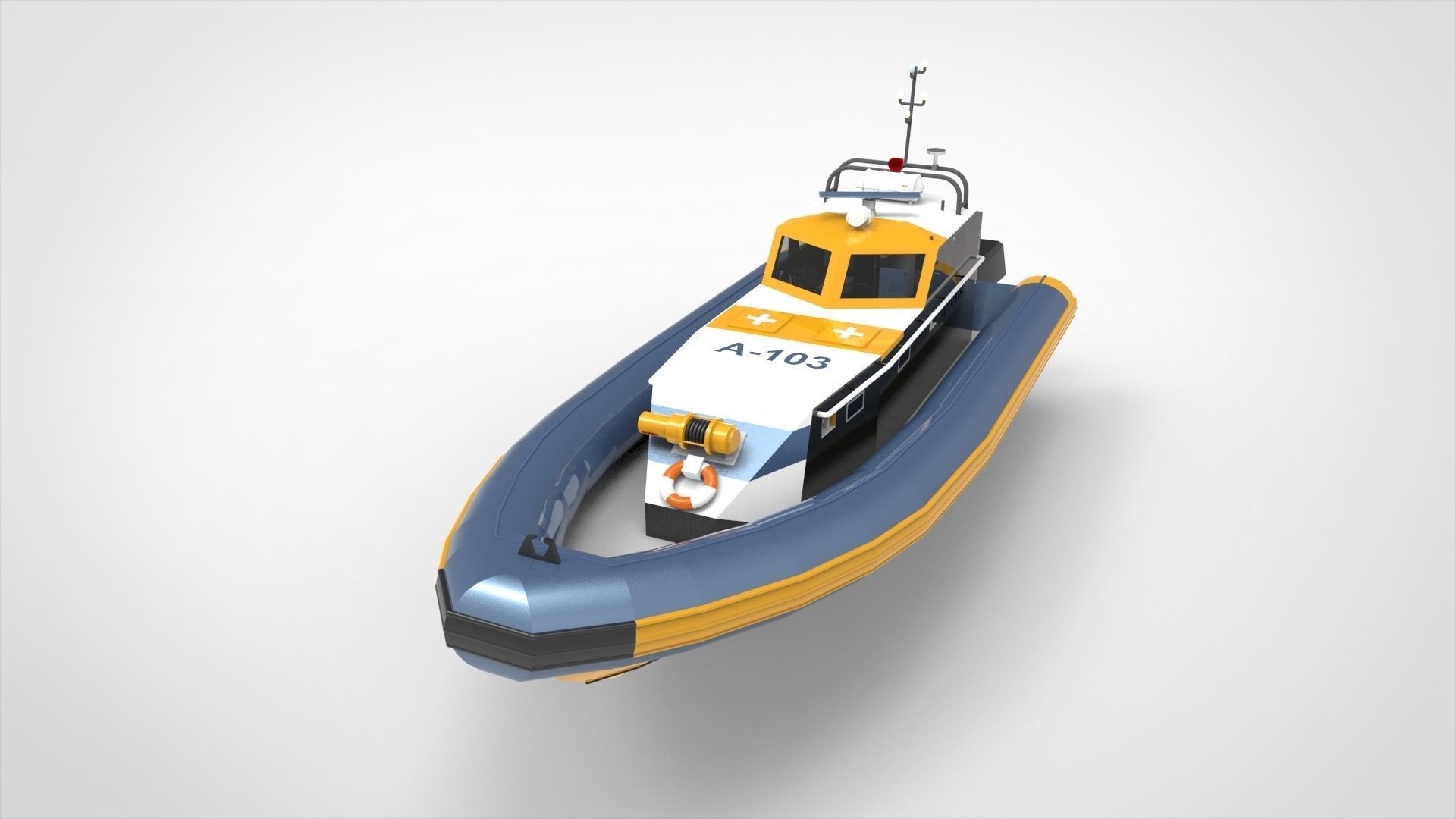 Police Boat 3D model_4