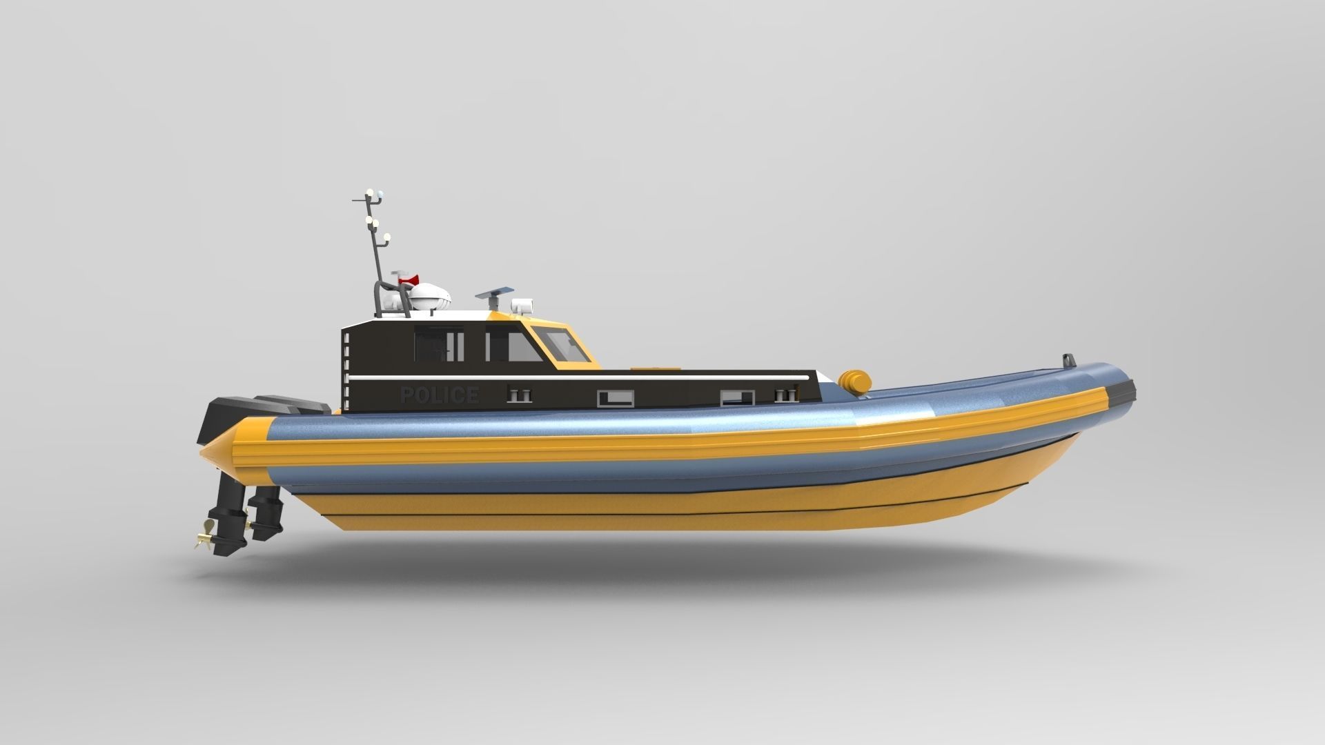 Police Boat 3D model_2