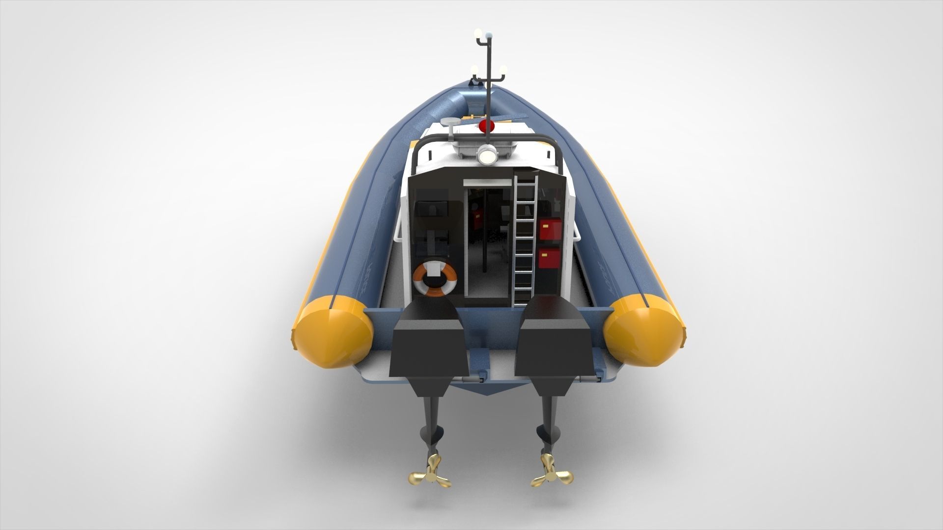 Police Boat 3D model_13
