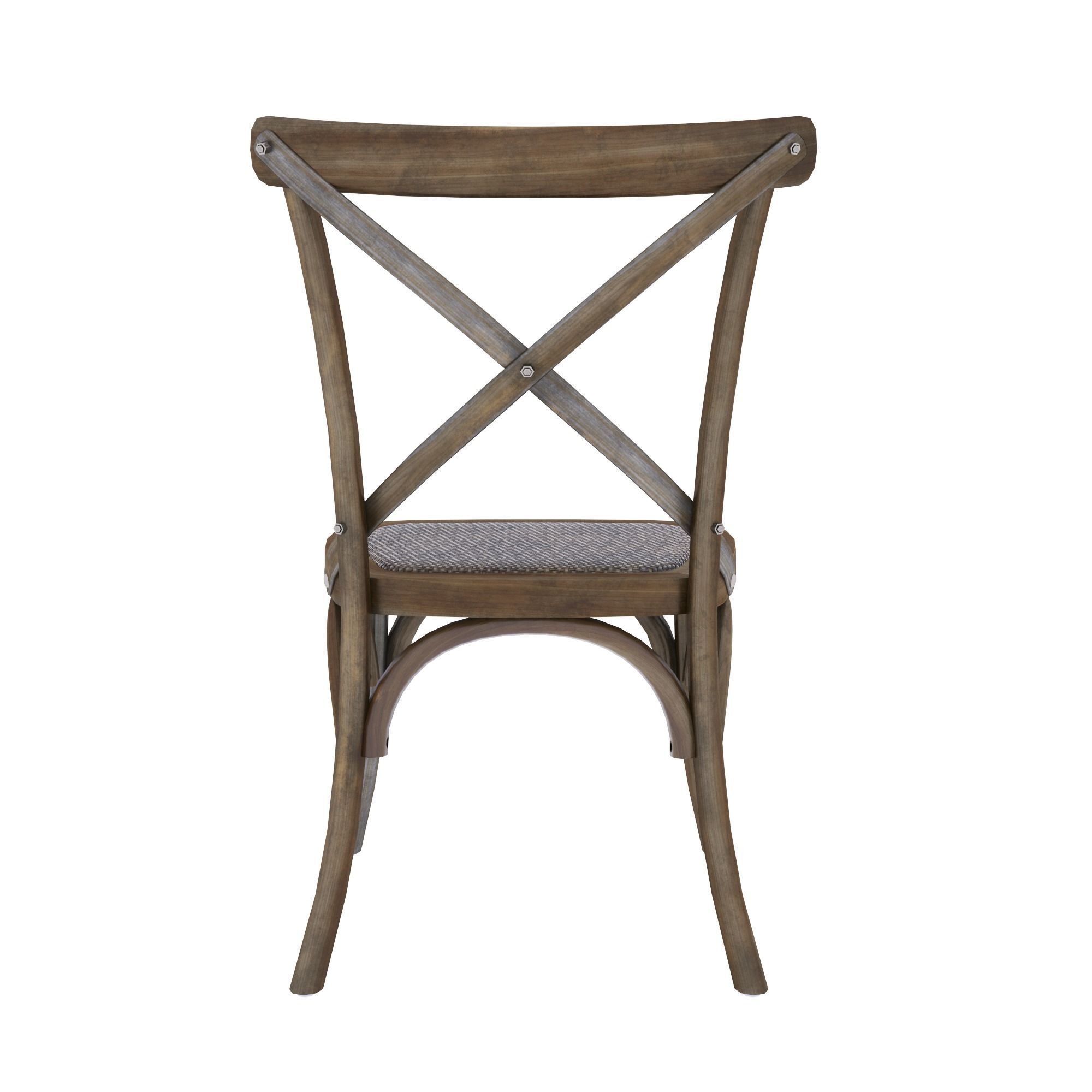 chair wooden dining with seat Low-poly 3D model_12