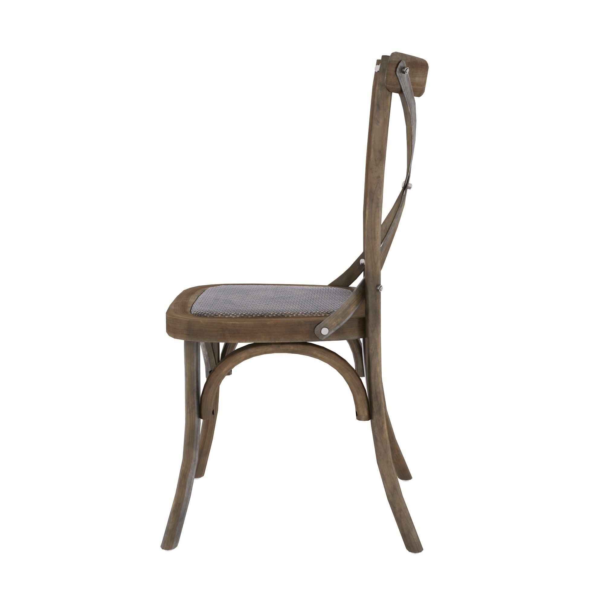 chair wooden dining with seat Low-poly 3D model_8
