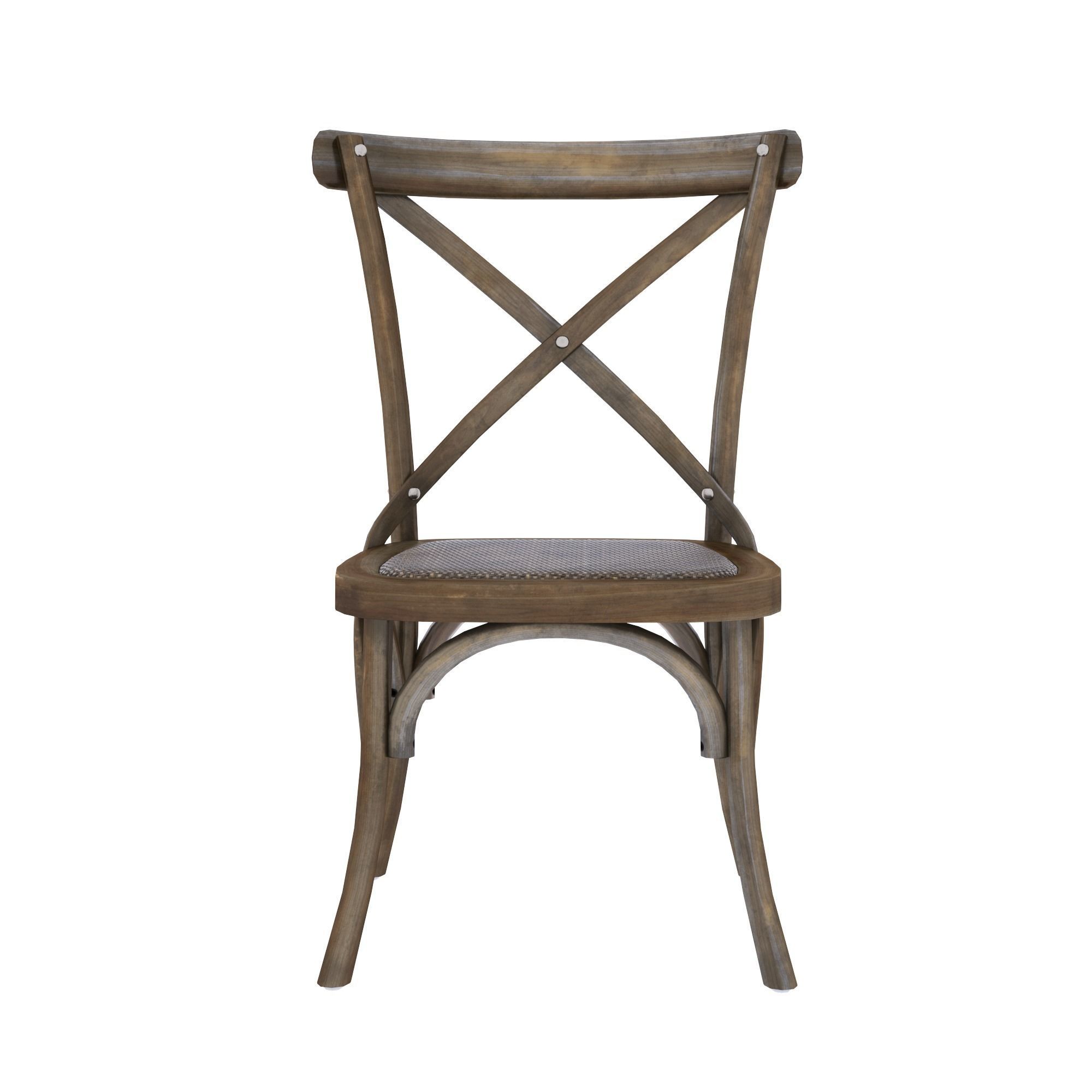 chair wooden dining with seat Low-poly 3D model_3