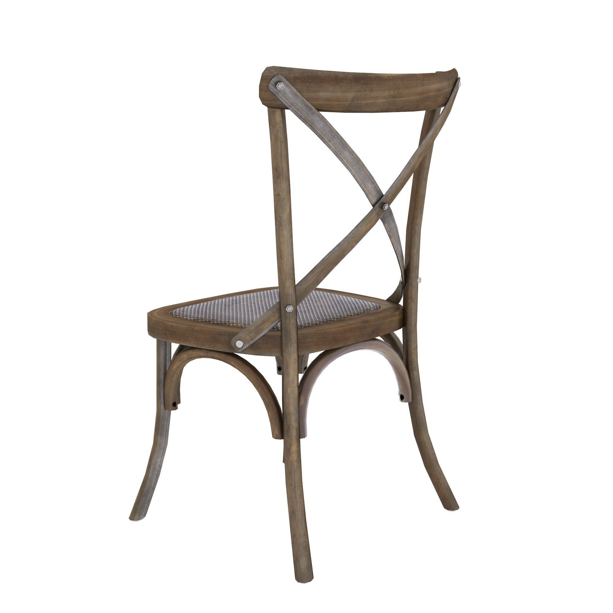 chair wooden dining with seat Low-poly 3D model_10