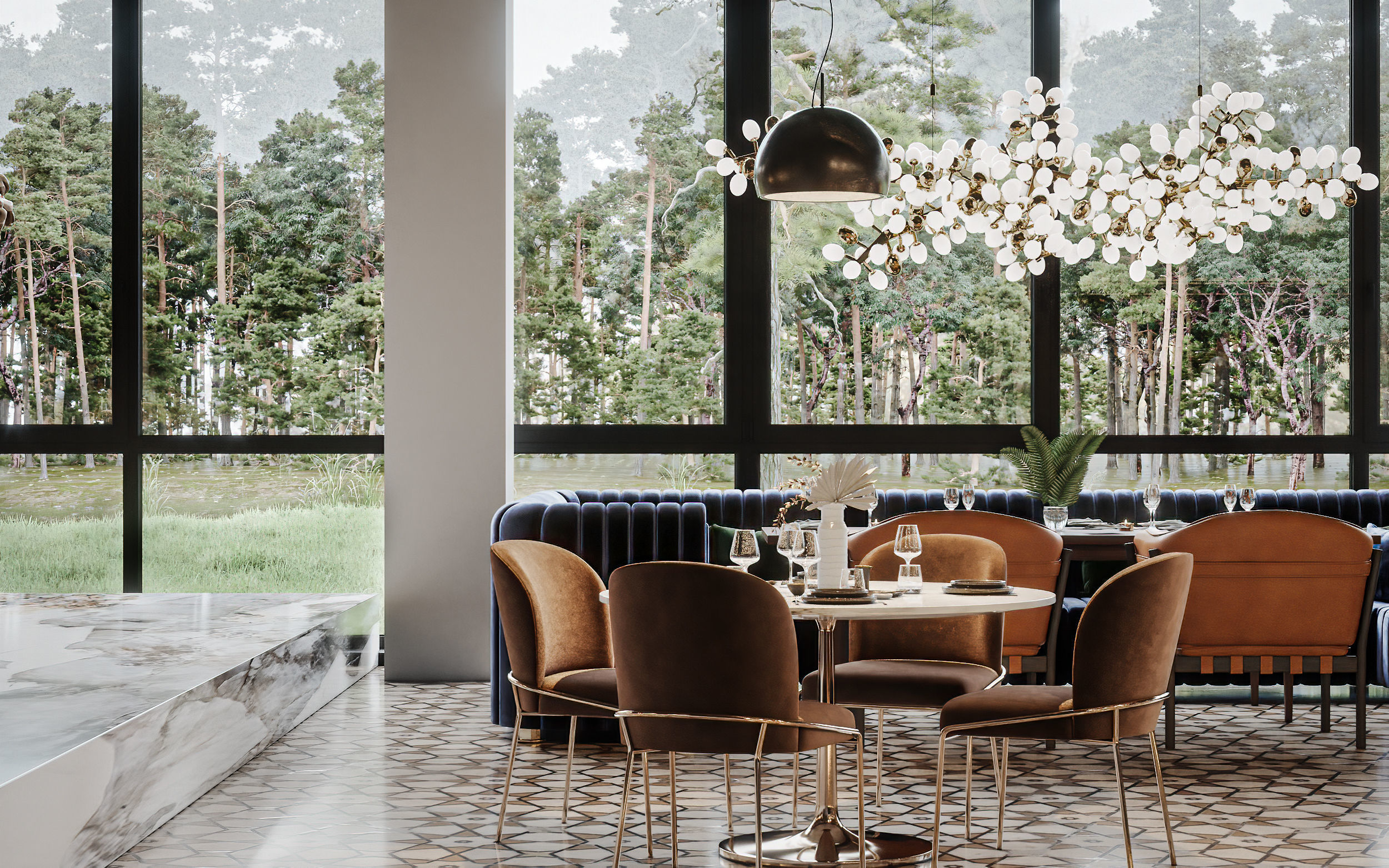 Luxury Restaurant Scene 3D model 3D model_16