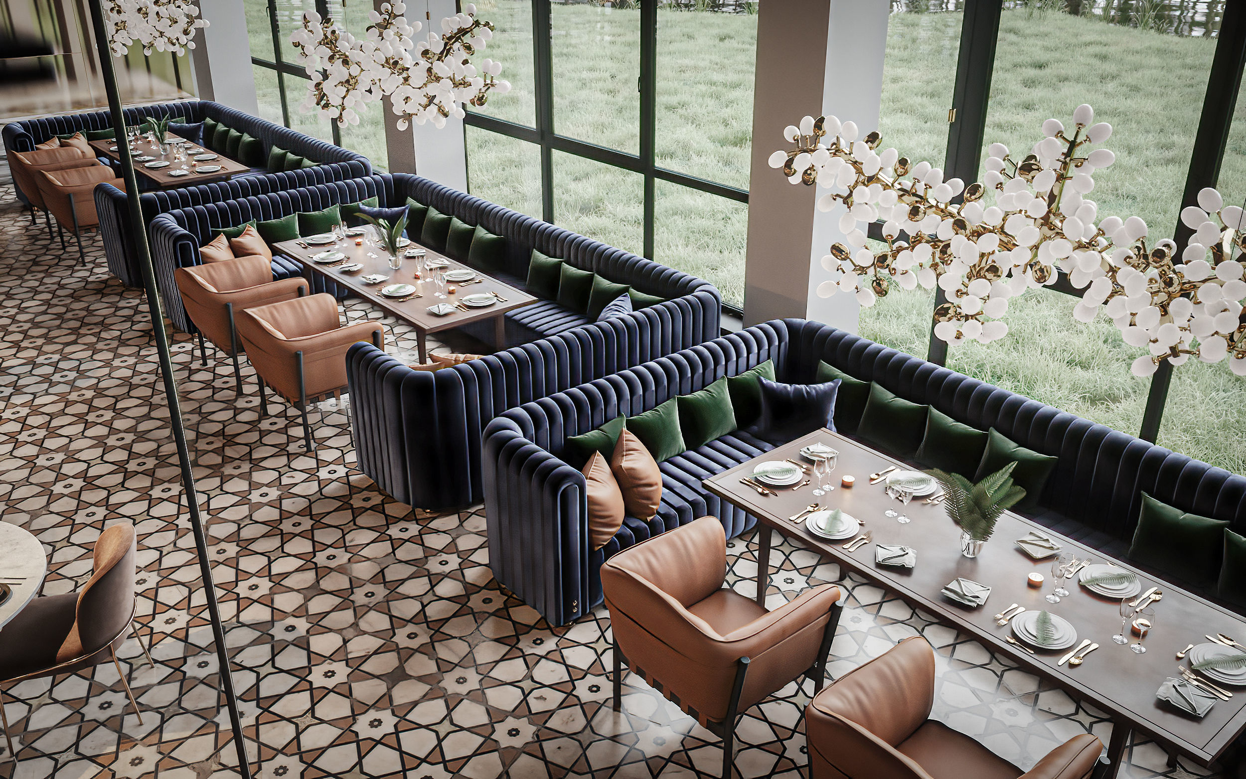 Luxury Restaurant Scene 3D model 3D model_11