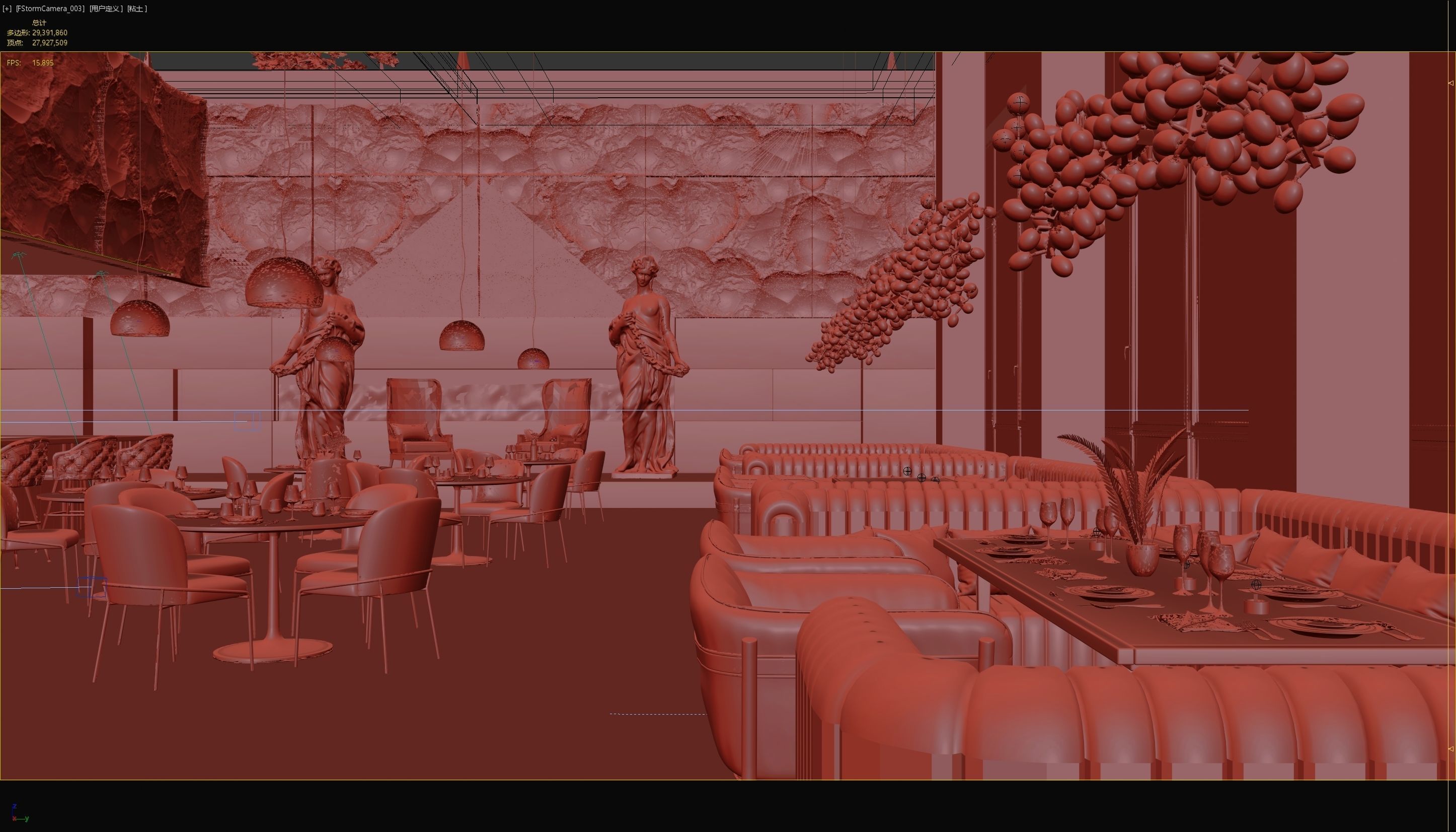 Luxury Restaurant Scene 3D model 3D model_24