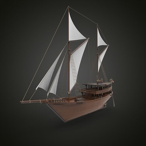 Sailboat wood 3D model