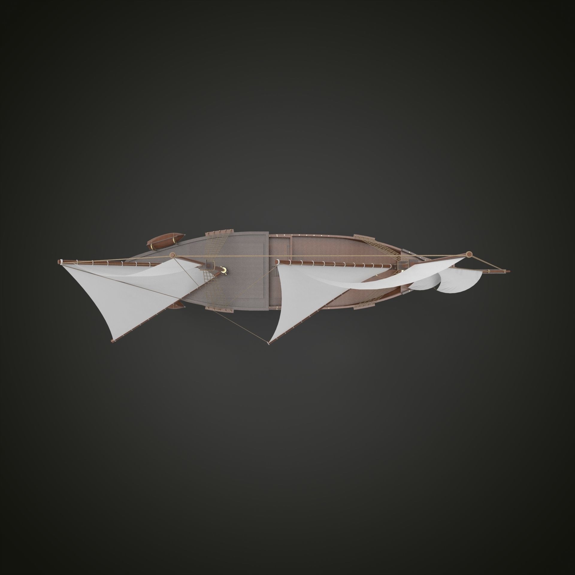 Sailboat wood 3D model_6
