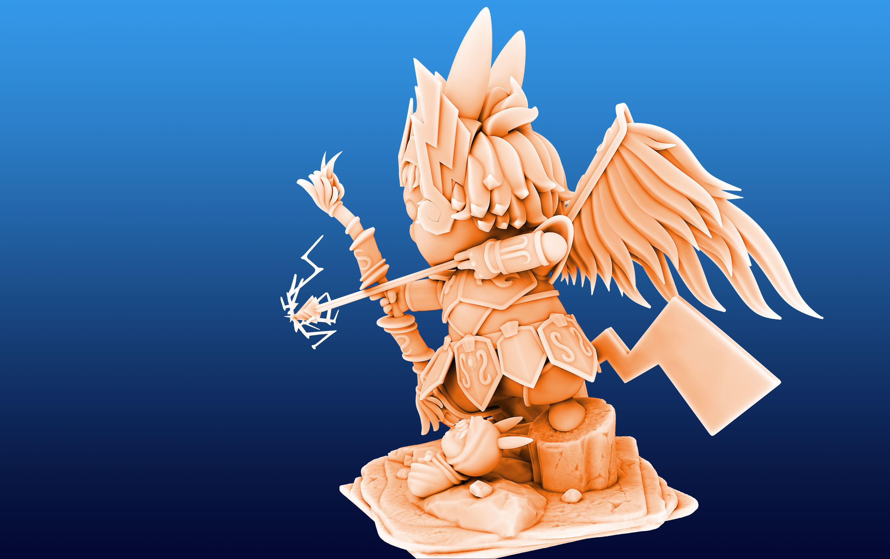 Pikachu Knight of the Zodiac Aiolos Cosplay 3D print model_2