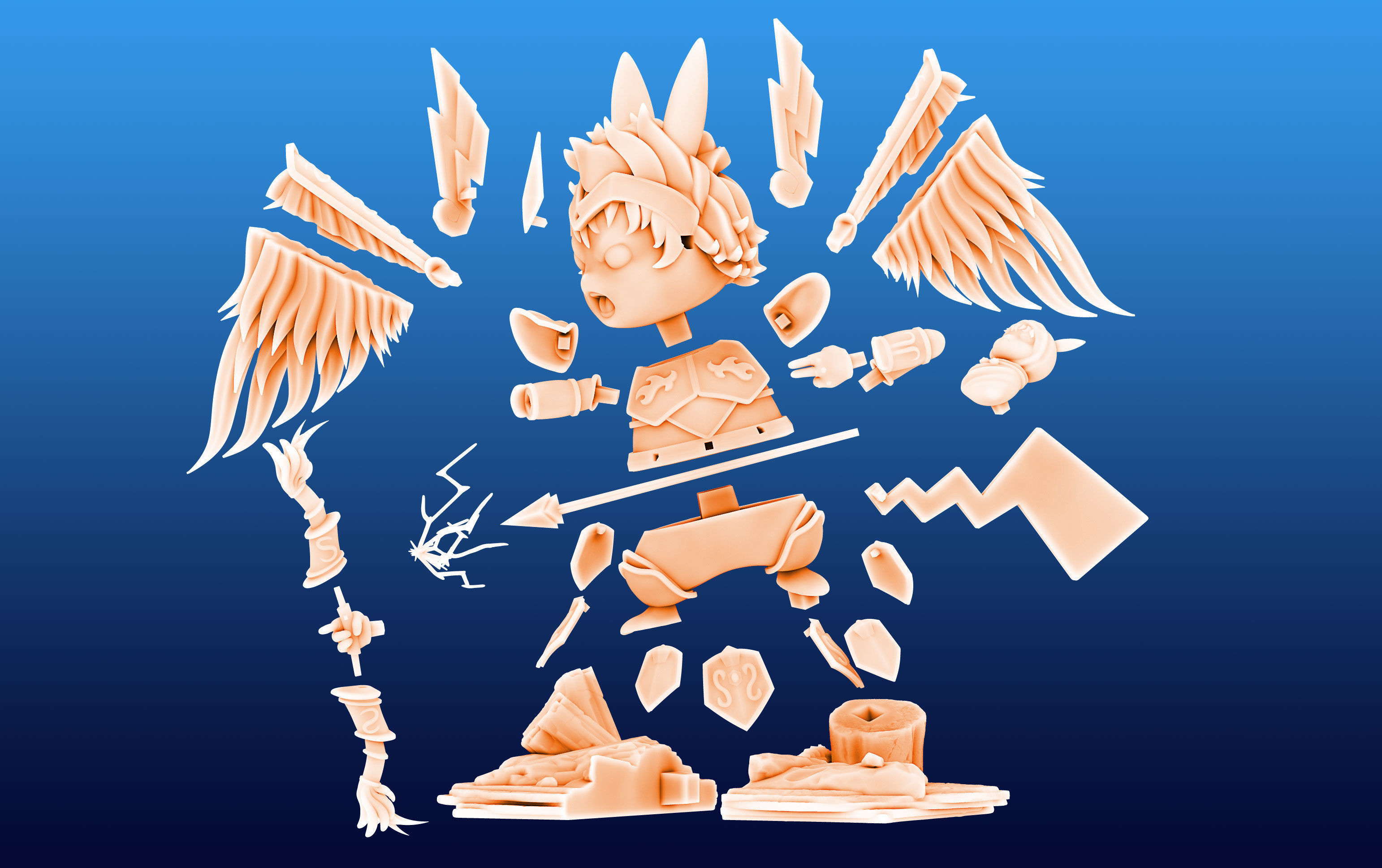 Pikachu Knight of the Zodiac Aiolos Cosplay 3D print model_7