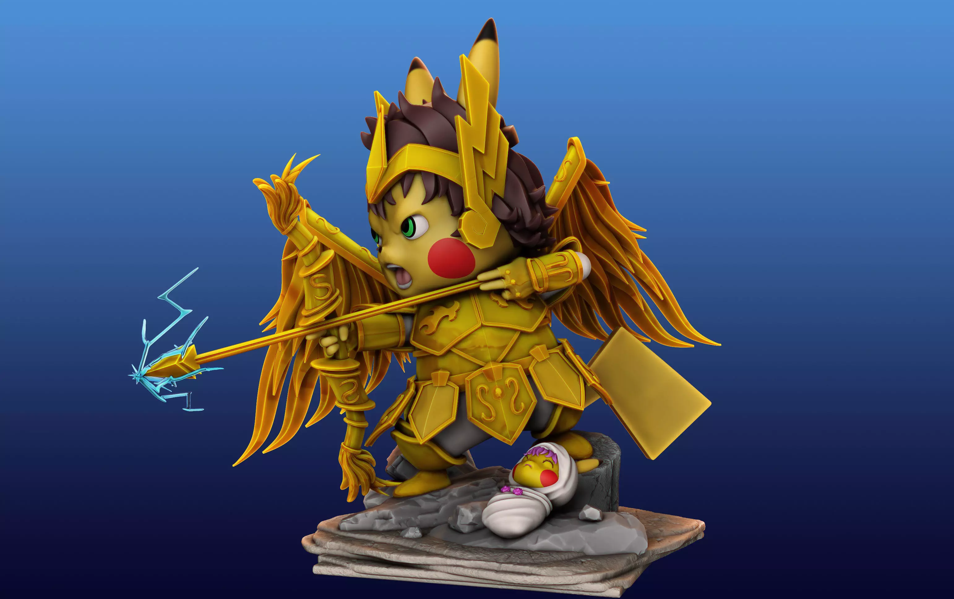 Pikachu Knight of the Zodiac Aiolos Cosplay 3D print model_0