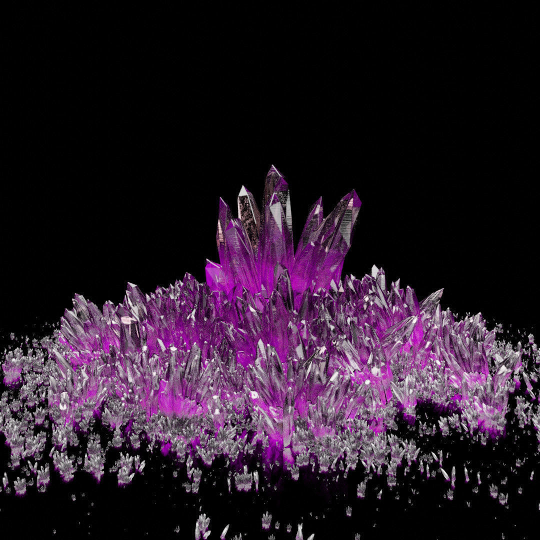 Multi-Color Crystals Low-poly 3D model_8