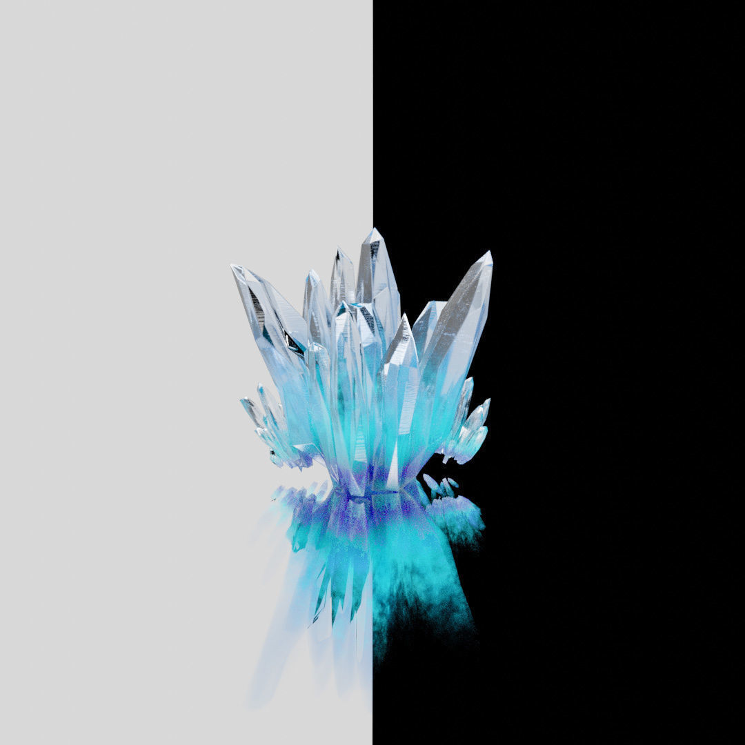 Multi-Color Crystals Low-poly 3D model_3
