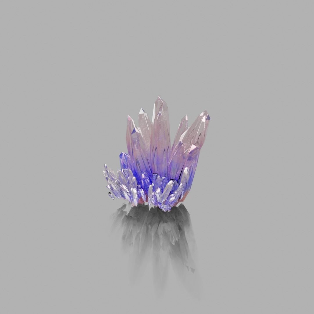 Multi-Color Crystals Low-poly 3D model_1