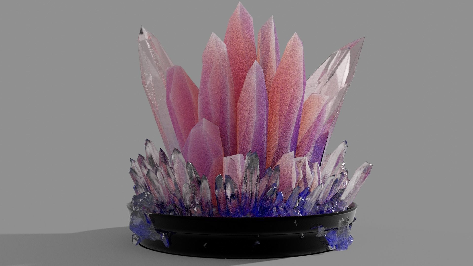 Multi-Color Crystals Low-poly 3D model_11