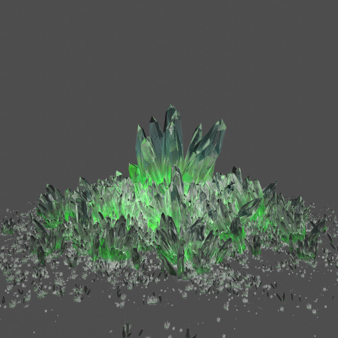 Multi-Color Crystals Low-poly 3D model_6